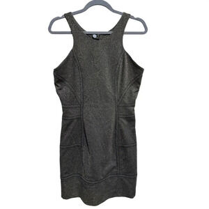 BCBGeneration Black and Gold High Neck Dress Size Medium Stretch Bodycon